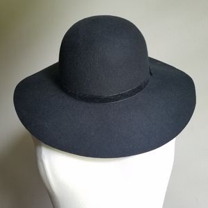 Black Wool Floppy Hat